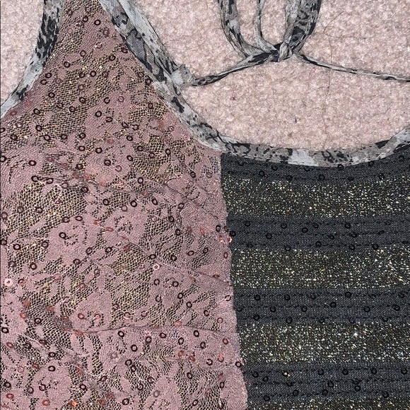 Buckel BKE mauve/blush sequin double layer tanktop - Picture 2 of 5